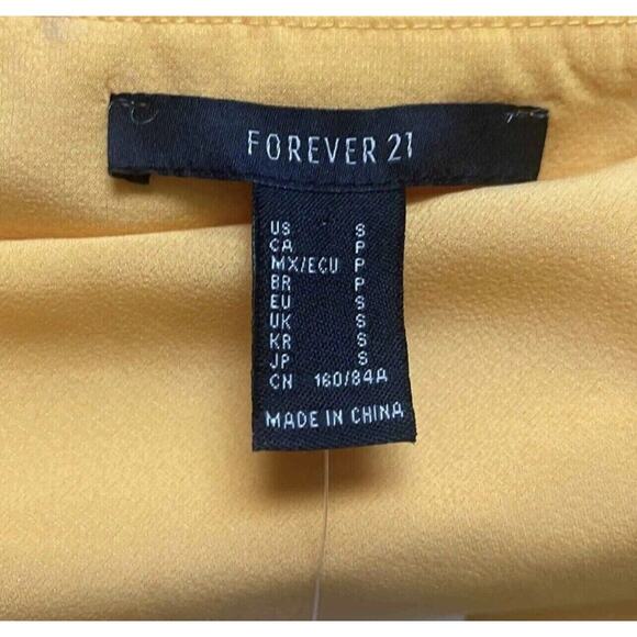 Forever 21 Mustard Yellow Cowl Slip Dress Small Satin Spaghetti Straps NWT - Picture 2 of 11